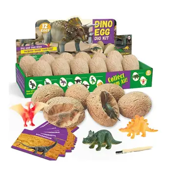 Динозавър Яйца За децата, 12 бр., Определени за разкопките на яйца на динозаври, детски Играчки за деца 3-12 години, за Обучение, определени за разкопките, с 12 яйца, лесно