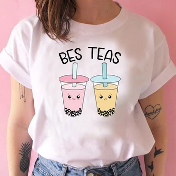 2020 Bes Teas, Тениска с Чай Boba, Сладки Шаферки, Тениска с Пузырьковым Чай, Кавайная Риза За най-Добрите Приятели, Еднакви Ризи Ulzzang, Ежедневни Блузи