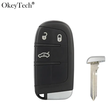 OkeyTech 3 Бутона Smart Remote Автомобилен Ключ във формата На Миди за Носене на Ключодържател За За Chrysler Jeep Compass Ренегат Cherokee Поставяне на Неизрязаните Нож