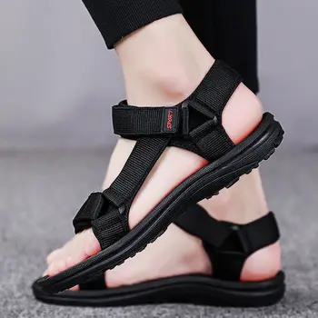 Cresfimix sandalias мъжки висококачествени леки черни плажни сандали с отворени пръсти, нескользящие мъжки летни сандали в стръмен стил a6320