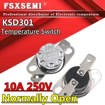 KSD301 Нормално отворен керамична Термостат с превключвател на температурата KSD302 10A 250V 0 5 10 15 20 35 40 50 60 70 75 85 95 100 130В 150S
