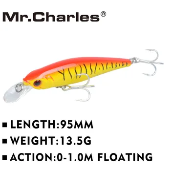 Mr.Charles CMC021 Риболовна Стръв 95 мм/13,5 грама 0-1,0 м Плаващ Супер Тонущая Магнитна система Лещанка гореща модел кривошипная стръв