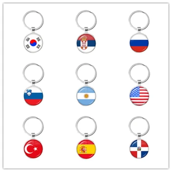 Национален флаг през Цялата Ключодържател Корея, Сърбия, Русия, Словения, сърбия, Аржентина, САЩ, Турция, Испания, Доминик Ключодържател Подарък