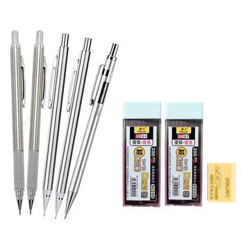 Haile Метален Механичен Набор от Моливи За Рисуване Автоматичен Молив 0,5, 0,7 мм 2B С Грифелями За Презареждане на консумативи За Бродерия Японски Канцеларски материали