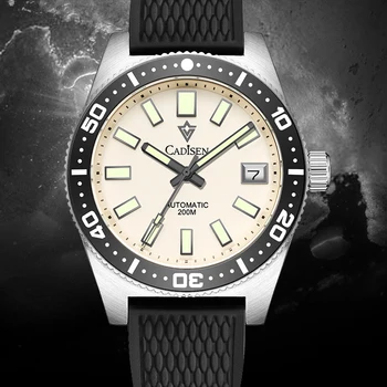 CADISEN 2022 Нов Мъжки Часовник Луксозни Автоматични Часовници За Мъже Механичен Часовник за Мъже на 20-бар Силикон каишка Гмуркане Светлинен