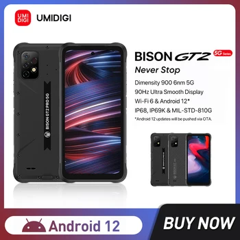 UMIDIGI БИЗОН GT2 5 г/GT2 PRO 5 Г IP68 Android 12 Издръжлив Смартфон Dimensity 900 6.5 