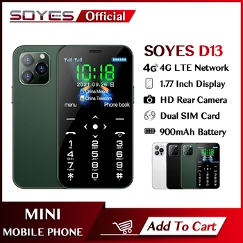 SOYES D13 Оригинален Мобилен Телефон С Две СИМ карти, раздадени 4G LTE Мини Мобилен Телефон 900 ма Студентски Type-C SOS Малък Мобилен Телефон, Подарък За Дете VS XS11