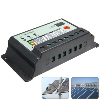 Регулатор регулатор регулатор такса двойна батерия 20А, слънчев регулатори за батерии 12V или 24V слънчеви