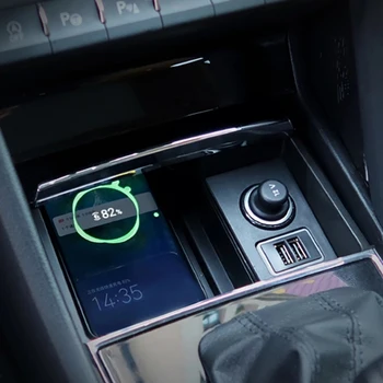 15 Вата Безжично зарядно за кола QI безжично зарядно устройство за телефона, бързо зарядно устройство зарядно устройство ще захранване на табела за Skoda Kodiaq Kodiaq Karoq 2017-2021