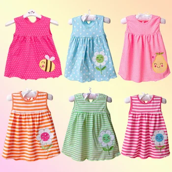 Детски дрехи, рокля на принцеса, лятно Ново модерни дрехи за момичета, детски памучен детски дрехи с цветове, детска популярна