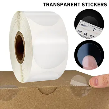 100-500 бр Прозрачни Етикети 2,5 см Бизнес-Пакет за Печатане на Етикети, Етикети за scrapbooking PVC Лепило Потребителски Етикети Канцеларски материали