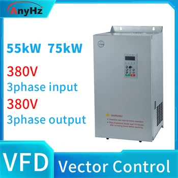 Честотно-регулируеми Устройство 3-Фазно Инвертор VFD 55 кВт/75 кВт 380 На Входа и на изхода на Вентилатора/Водна Помпа Инвертори Регулатор на Скоростта 400 Hz