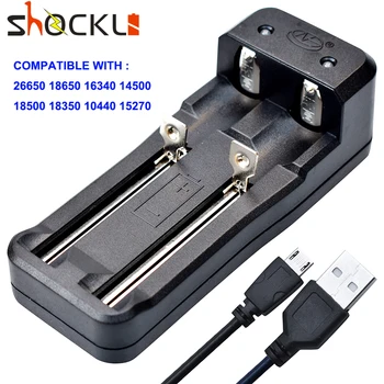 Универсален 2-слотный Батерия USB Зарядно Устройство Smart Chargering за Акумулаторни батерии Li-ion 18650 26650 14500 21700 16340 10440