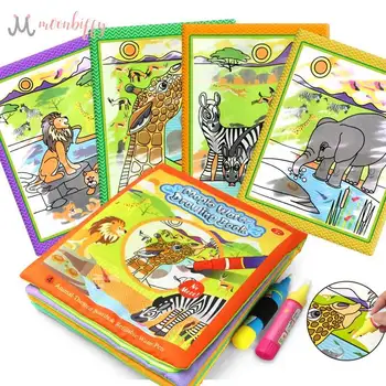 Детска Тъканно Книга, Детска книжка за Рисуване с Вода, за Награда-книжка за Оцветяване, Дъска За Рисуване, Детски Играчки, Ранно Образование, Пъзел, Воден Платно, Книга