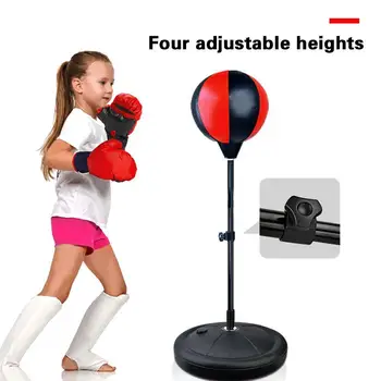 Регулируем странично Оттичане боксовия топка за Фитнес Боксовия Удар Детска, светът бокс круша с ръкавици чаша вертикално тренировъчно оборудване