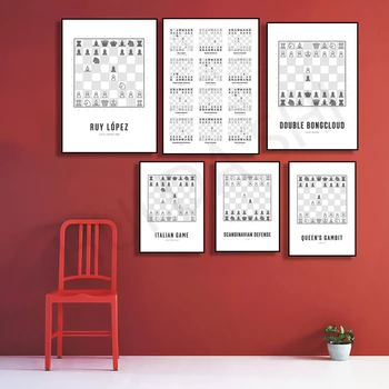 Печат 12 шахматни дебюти – Шах плакат на Шах подарък