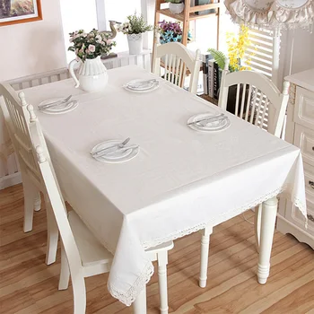 Потребителски Бельо бяла Покривка, с Правоъгълна Однотонная Покривката за Кухненската маса за Хранене, Интериор на дома на масата