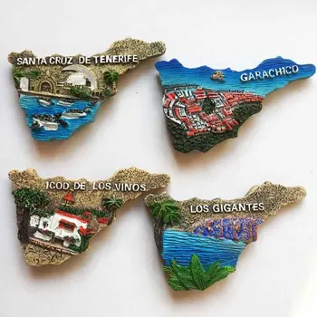 НОВ Ръчно изработени Тенерифе, Испания Смола 3D Карта Смола Магнит За Хладилник Туристически Сувенири Хладилник Магнитни Стикери Начало Декор
