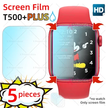 T500 + PLUS Фолио за екран на Смарт часовници SmartWatch Гидрогелевая Защитно фолио За екрана PK T500 X6 X7 W46 W26 HW22 IWO 12 13 pro