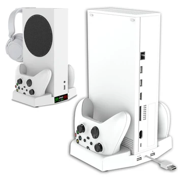 Охлаждащ Вентилатор База За Xbox Series S Контролер Зарядно Устройство Ще Захранване На Док Станция Геймпад Поставка За Съхранение Скоба За Слушалки За Xbox Series Аксесоари