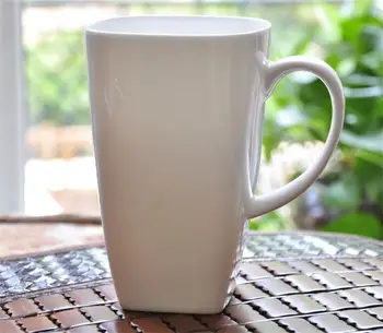 700 мл, прости големи чаени чаши бяло костен порцелан, квадратна порцеланова чаша за сутрешната вода, керамични кафеена чаша tasse a cafe, чаша кафе