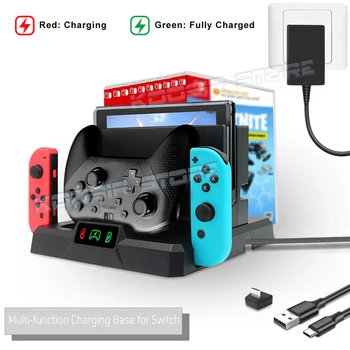 За Nintendo Switch Игрови Аксесоари, Поставка За Съхранение на 10 Игри Органайзер За Дискове Кула Калъф За Карти Joycon PRO Контролер зарядно устройство ще захранване на Зарядно устройство
