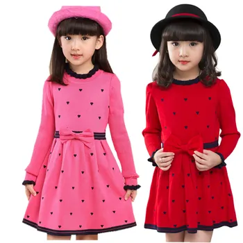 Необичайно рокля-пуловер за момичета, модерно детско вязаное рокля За момичета, Детски пролет-есен облекло за възраст 4, 5, 7, 9, 11, 13 години