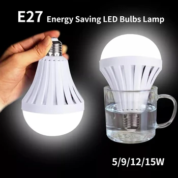 Led E27 Авариен Лампа Led Крушка E27 led лампа 5/9/12/15 W Акумулаторна Батерия Осветителна Лампа за Външно Осветление Flashligh