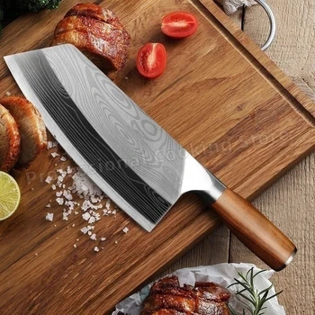 Нож на главния готвач От неръждаема Стомана, Ножът За Рязане на Месо, Нож За Рязане на Месо С Дървена Дръжка, Нож За Рязане, Нож За готвене