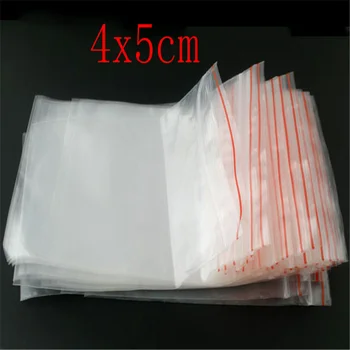 500 бр Doreen Box Прозрачни Пластмасови Торбички с цип 6 см x 5 см (Полезно място: 5 см х 4 см.) За Опаковане на Мъниста Бижута на Едро